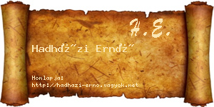 Hadházi Ernő névjegykártya